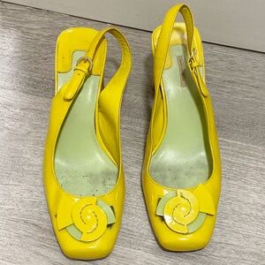 Max Studio Yellow  Size 8 Women’s Slingback Heels